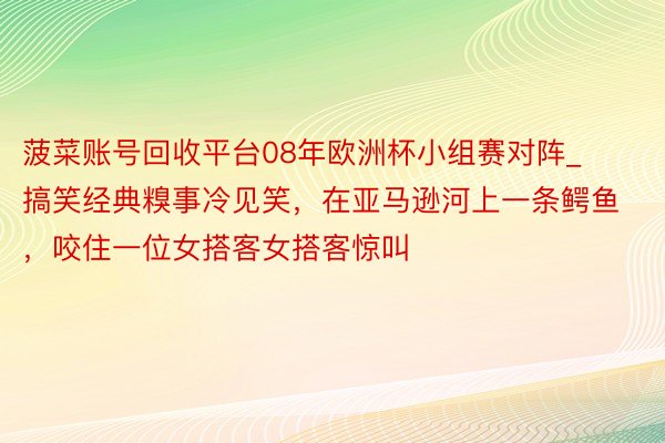 菠菜账号回收平台08年欧洲杯小组赛对阵_搞笑经典糗事冷见笑，在亚马逊河上一条鳄鱼，咬住一位女搭客女搭客惊叫