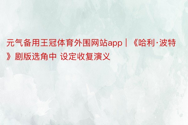 元气备用王冠体育外围网站app | 《哈利·波特》剧版选角中 设定收复演义